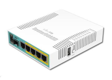 MikroTik RouterBOARD hEX PoE, 800MHz CPU, 128MB RAM, 5xGLAN, USB, PoE 802.3at, USB, SFP, vč. L4 MikroTik RouterBOARD hEX PoE, 800MHz CPU, 128MB RAM, 5xGLAN, USB, PoE 802.3at, USB, SFP, vč. L4