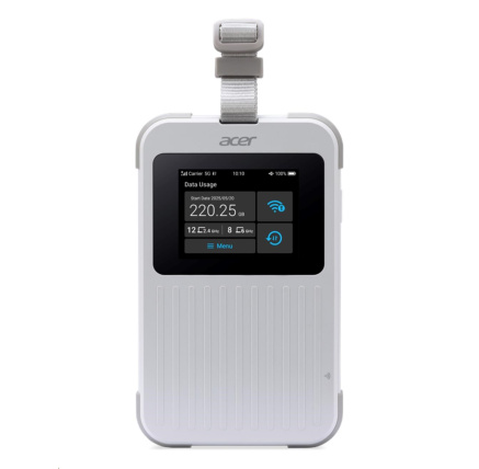 ACER Router Connect Enduro M6E,20GB SIMO,5G,LTE,2.4" touch display,Wifi,NFC,USB-C,2.4GHz,8000mAh,White ACER Router Connect Enduro M6E,20GB SIMO,5G,LTE,2.4" touch display,Wifi,NFC,USB-C,2.4GHz,8000mAh,White