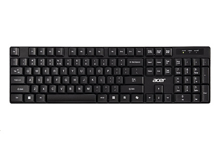ACER Wireless klávesnice 2,4GHz RF, AKR110, dosah až 10 m, membránové klávesy, životnost až 5 mil. úhozů, voděodolná