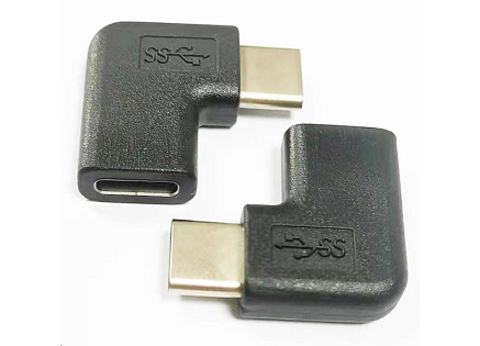 PremiumCord Adaptér USB-C/male - C/female zahnutý 90° PremiumCord Adaptér USB-C/male - C/female zahnutý 90°