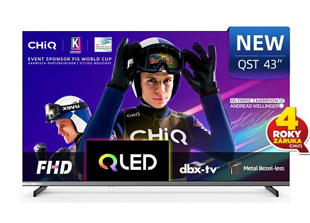 CHiQ L43QST TV 43", FHD, QLED, ultratenká, Android14, Dolby Audio, Frameless