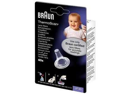 Braun LF40 ThermoScan náhradní krytky pro ušní teploměry, 40 kusů