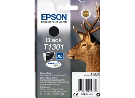 EPSON ink čer Singlepack "Jelen" Black T1301 DURABrite Ultra Ink (25,4 ml)
