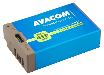 AVACOM baterie pro Canon LP-E17 vstup USB-C Li-Ion 7.4V 950mAh 7Wh