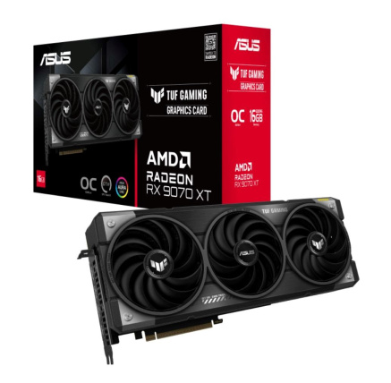 ASUS VGA AMD Radeon RX 9070 XT TUF GAMING OC 16GB, RX 9070 XT, 16GB GDDR6, 3xDP, 1xHDMI