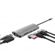 TRUST Dokovací stanIice DALYX USB-C 7v1, 1xHDMI, 1xUSB-C, 2xUSB, 1x RJ45, šedá