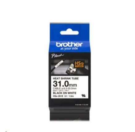 BROTHER smršťovací bužírka - HSE-261E bílá pro D800 P900 P950 - 31mm / 6,3-20mm / 3:1