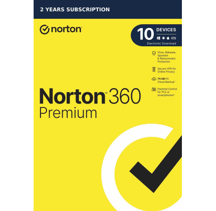 NORTON 360 PREMIUM 75GB +VPN 1 uživatel pro 10 zařízení na 2 roky ESD NORTON 360 PREMIUM 75GB +VPN 1 uživatel pro 10 zařízení na 2 roky ESD