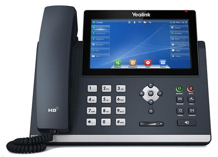 Yealink SIP-T48U IP telefon, 7" 800x480 barevný dotykový, 2x RJ45 10/100/1000, PoE, 16x SIP, 1x USB, bez adaptéru