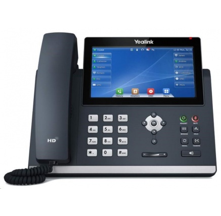 Yealink SIP-T48U IP telefon, 7" 800x480 barevný dotykový, 2x RJ45 10/100/1000, PoE, 16x SIP, 1x USB, bez adaptéru