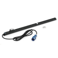 TRITON Vertikální rozvodný panel 20x IEC C13 + 4x IEC C19, 2x16A jistič, výška 1281mm, černý