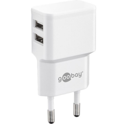 goobay Napájecí a nabíjecí adaptér 230V na 2x USB, max.2,4A, bílý goobay Napájecí a nabíjecí adaptér 230V na 2x USB, max.2,4A, bílý