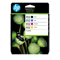 HP 912 CMYK Original Ink Cartridge 4-Pack (315 / 315 / 315 / 250 pages)
