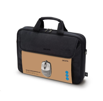 DICOTA Value Toploading Kit 14-16, Brašna na notebook s přiloženou optickou myší, černá DICOTA Value Toploading Kit 14-16, Brašna na notebook s přiloženou optickou myší, černá