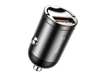 Baseus Tini Star Mini adaptér do automobilu USB-A QC 30W, šedá