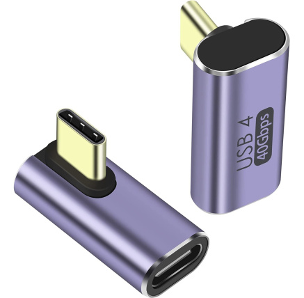 PremiumCord Adaptér USB-C na USB-C, USB 4.0, zahnutý 90° PremiumCord Adaptér USB-C na USB-C, USB 4.0, zahnutý 90°