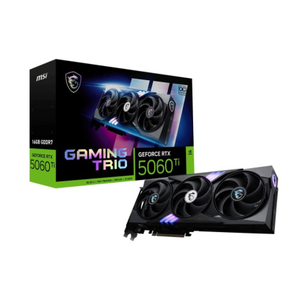 MSI VGA NVIDIA GeForce RTX 5060 Ti 16G GAMING TRIO OC, RTX 5060 Ti, 16GB GDDR7, 3xDP, 1xHDMI