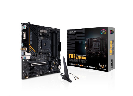ASUS MB Sc AM4 TUF GAMING B550M-E (WI-FI), AMD B550, 4xDDR4, 1xDP, 1xHDMI, VGA, WI-FI, mATX
