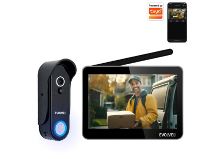 EVOLVEO DoorPhone W7, Sada domácího bezdrátového videotelefonu s WiFi černý monitor