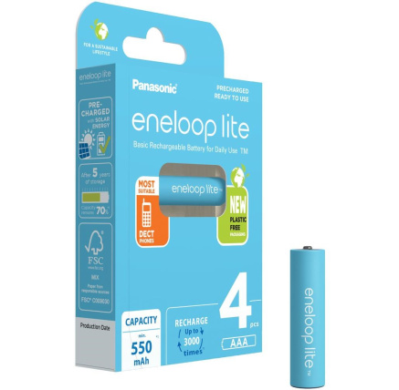 PANASONIC HR03 AAA 4LCCE/4BE ENELOOP LITE N, 550 mAh (Blistr 4ks) PANASONIC HR03 AAA 4LCCE/4BE ENELOOP LITE N, 550 mAh (Blistr 4ks)