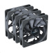 AKASA ventilátor Viper, Black Fan 12cm, 120x120x25mm, HDB, 4 pin PWM, 3ks v balení