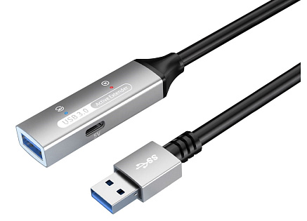 PREMIUMCORD USB 3.2. repeater a prodlužovací kabel Male-Female, 5Gbps Aluminium 15m