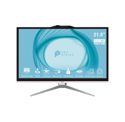 MSI PC AIO PRO AP222T 13M-092XEU, Intel Core i5-13400, Multi-Touch, 21.5", 1x 8GB DDR4, 256GB SSD, WI-FI, Non-OS, bílá