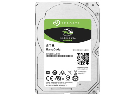 SEAGATE HDD 5TB BARRACUDA, 2.5", SATAIII, 5400RPM, 128MB Cache, 15mm