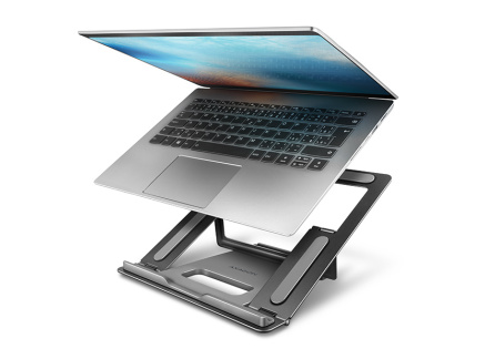 AXAGON STND-L, kovový stojan pro notebooky 10"-17.3", 4 nastavitelné výšky, šedý
