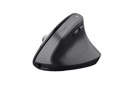 TRUST myš Bayo+ Ergonomická vertikální myš, Bezdrátová, černá