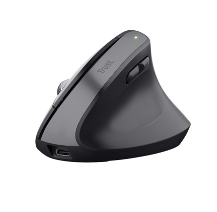 TRUST myš Bayo+ Ergonomická vertikální myš, Bezdrátová, černá