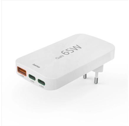 Hama rýchla USB nabíjačka GaN 2x USB-C + USB-A, PD/QC 65 W, plochá, skladacia Hama rýchla USB nabíjačka GaN 2x USB-C + USB-A, PD/QC 65 W, plochá, skladacia