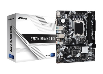 ASRock MB Sc LGA1700 B760M-HDV/M.2 D4, Intel B760, 2xDDR4, 1xDP, 1xHDMI, 1xVGA, mATX ASRock MB Sc LGA1700 B760M-HDV/M.2 D4, Intel B760, 2xDDR4, 1xDP, 1xHDMI, 1xVGA, mATX