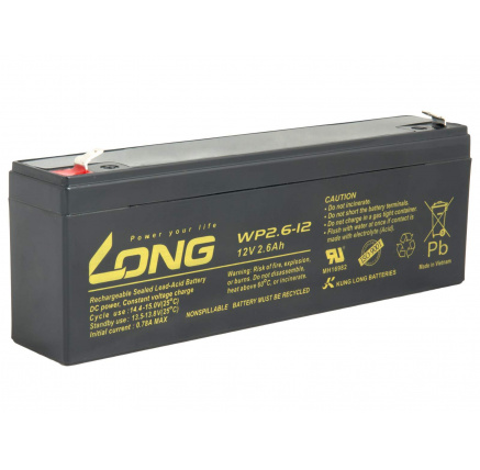 LONG baterie 12V 2,6Ah F1 (WP2.6-12) LONG baterie 12V 2,6Ah F1 (WP2.6-12)
