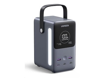 UGREEN powerbanka s rychlým nabíjením 48000mAh 5-port s displejem a LED, Li-ion, 300W, 3x USB-C, 2x USB-A, stříbrná UGREEN powerbanka s rychlým nabíjením 48000mAh 5-port s displejem a LED, Li-ion, 300W, 3x USB-C, 2x USB-A, stříbrná