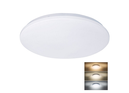 Solight LED stropní světlo Plain, 3CCT, 36W, 2520lm, 3000K, 4000K, 6000K, kulaté, 45cm