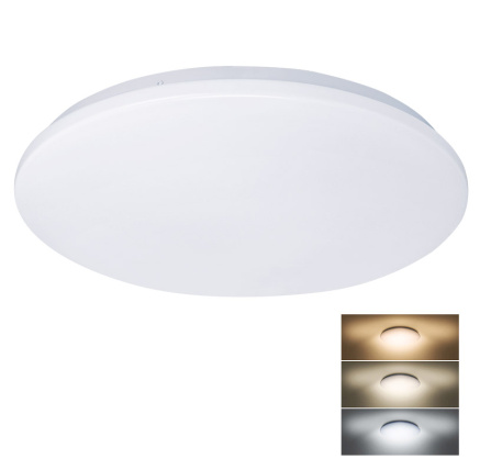 Solight LED stropní světlo Plain, 3CCT, 36W, 2520lm, 3000K, 4000K, 6000K, kulaté, 45cm