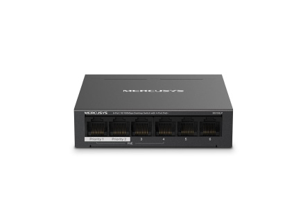 MERCUSYS switch MS106LP (6x100Mb/s,4xPoE+,40W,fanless)