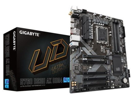 GIGABYTE MB Sc LGA1700 B760 DS3H AX DDR4, Intel B760, 4xDDR4, 1xDP, 1xHDMI, WI-FI