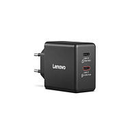LENOVO napájecí adaptér Dual USB-C 65W GaN Charger Black - EU