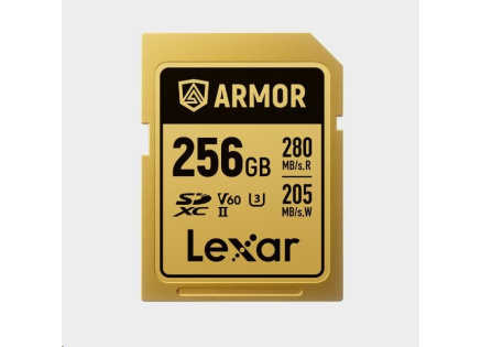 Lexar SDXC ARMOR Gold UHS-II U3, Stainless Steel, IP68 R280/W210 (V60) 256GB Lexar SDXC ARMOR Gold UHS-II U3, Stainless Steel, IP68 R280/W210 (V60) 256GB