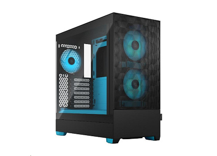FRACTAL DESIGN skříň Pop Air RGB Cyan Core TG Clear Tint, 2x USB 3.0, bez zdroje, ATX