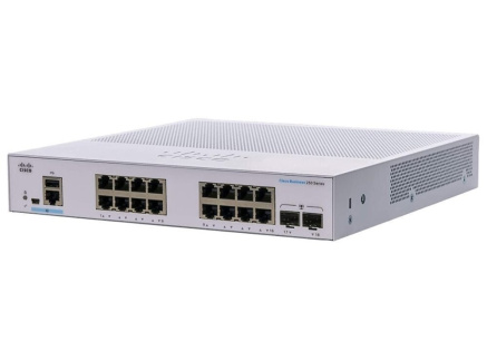 Cisco switch CBS250-16T-2G (16xGbE,2xSFP,fanless) - REFRESH