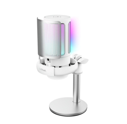 TRUST mikrofon GXT238 Auron, USB-C, RGB, bílá TRUST mikrofon GXT238 Auron, USB-C, RGB, bílá