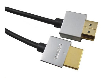 PREMIUMCORD Kabel Slim HDMI kabel, 1m, High Speed + Ethernet (v1.4), zlacené konektory