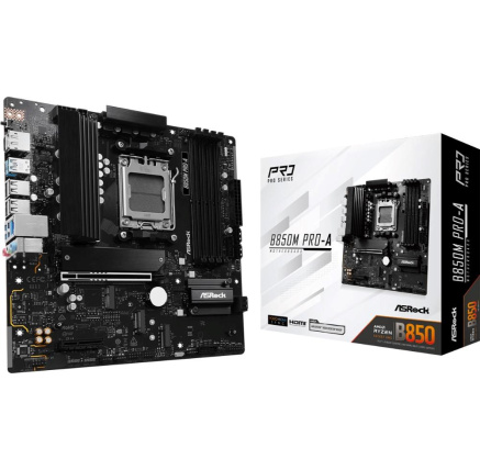 ASRock MB Sc AM5 B850M PRO-A, AMD B850, 4xDDR5, 1xDP, 1xHDMI, mATX ASRock MB Sc AM5 B850M PRO-A, AMD B850, 4xDDR5, 1xDP, 1xHDMI, mATX