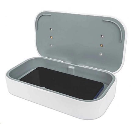 MANHATTAN dezinfekční pouzdro UV-C s bezdrátovým nabíjením, 10W bezdrátová nabíjecí podložka, bílá MANHATTAN dezinfekční pouzdro UV-C s bezdrátovým nabíjením, 10W bezdrátová nabíjecí podložka, bílá