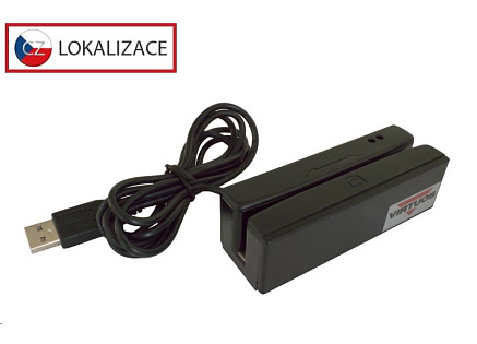 Virtuos MSR-100A třístopá čtečka magnetických karet, USB-HID/COM, černá Virtuos MSR-100A třístopá čtečka magnetických karet, USB-HID/COM, černá