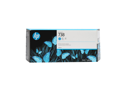 HP 738 300-ml Cyan DesignJet Ink Cartridge