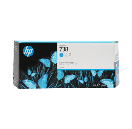 HP 738 300-ml Cyan DesignJet Ink Cartridge HP 738 300-ml Cyan DesignJet Ink Cartridge